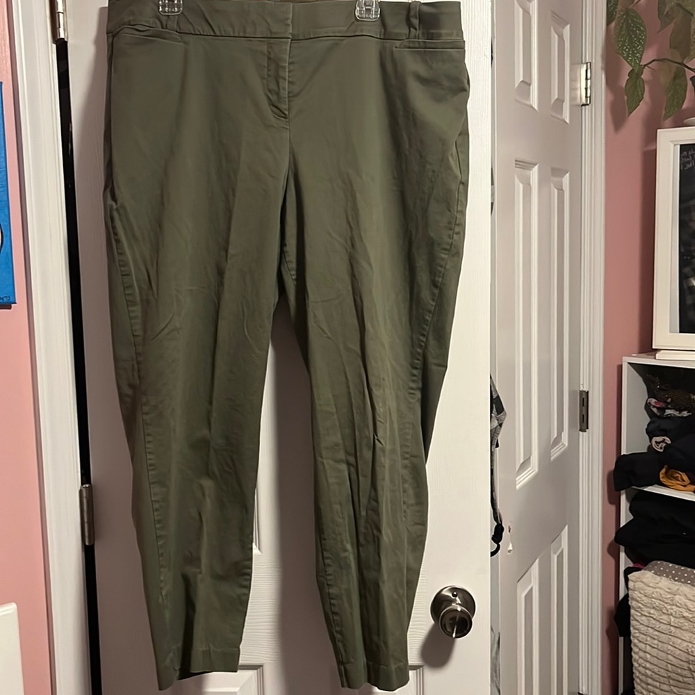 Lane Bryant The Allie pant.  Olive green.  Size 16.